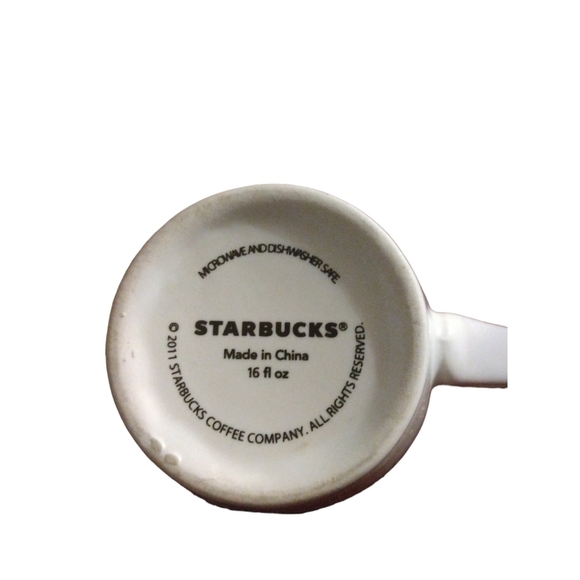 Starbucks 2011 Mug White w. Classic Green Brand ICon w. Vertical "Starbucks" - Picture 5 of 8